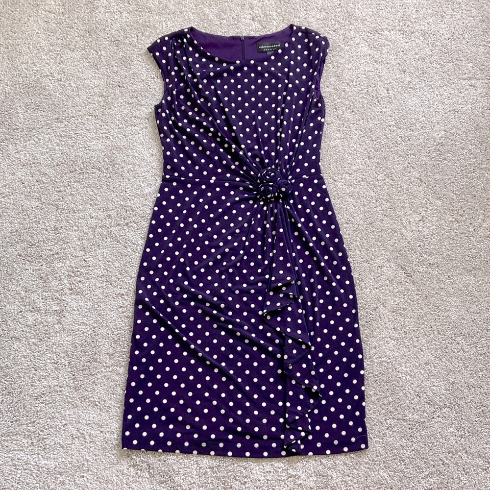 Connected apparel • Purple Polka Dot Sheath Dress